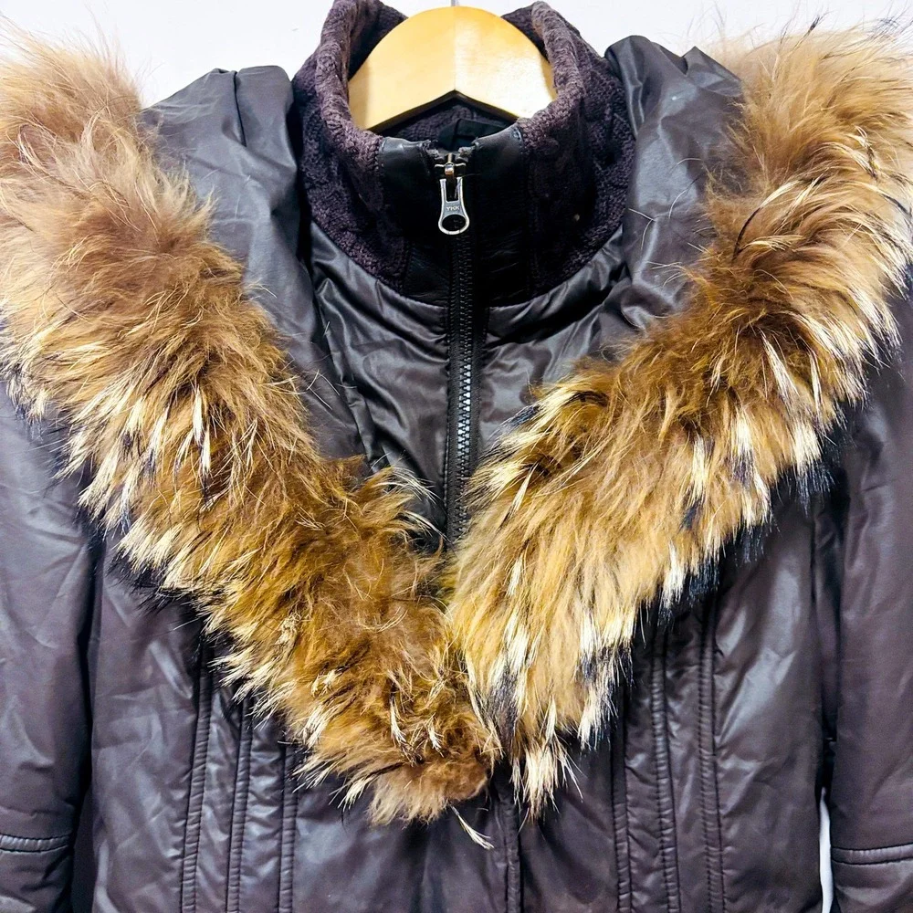 MACKAGE Brown puffer coat with fur hood | Luxury winter | Small - Picture 5 of 16